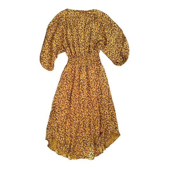 Anthropologie NWT Marigold Midi Dress Yellow Floral Flowers Midi Long Sleeve XS - Picture 3 of 8